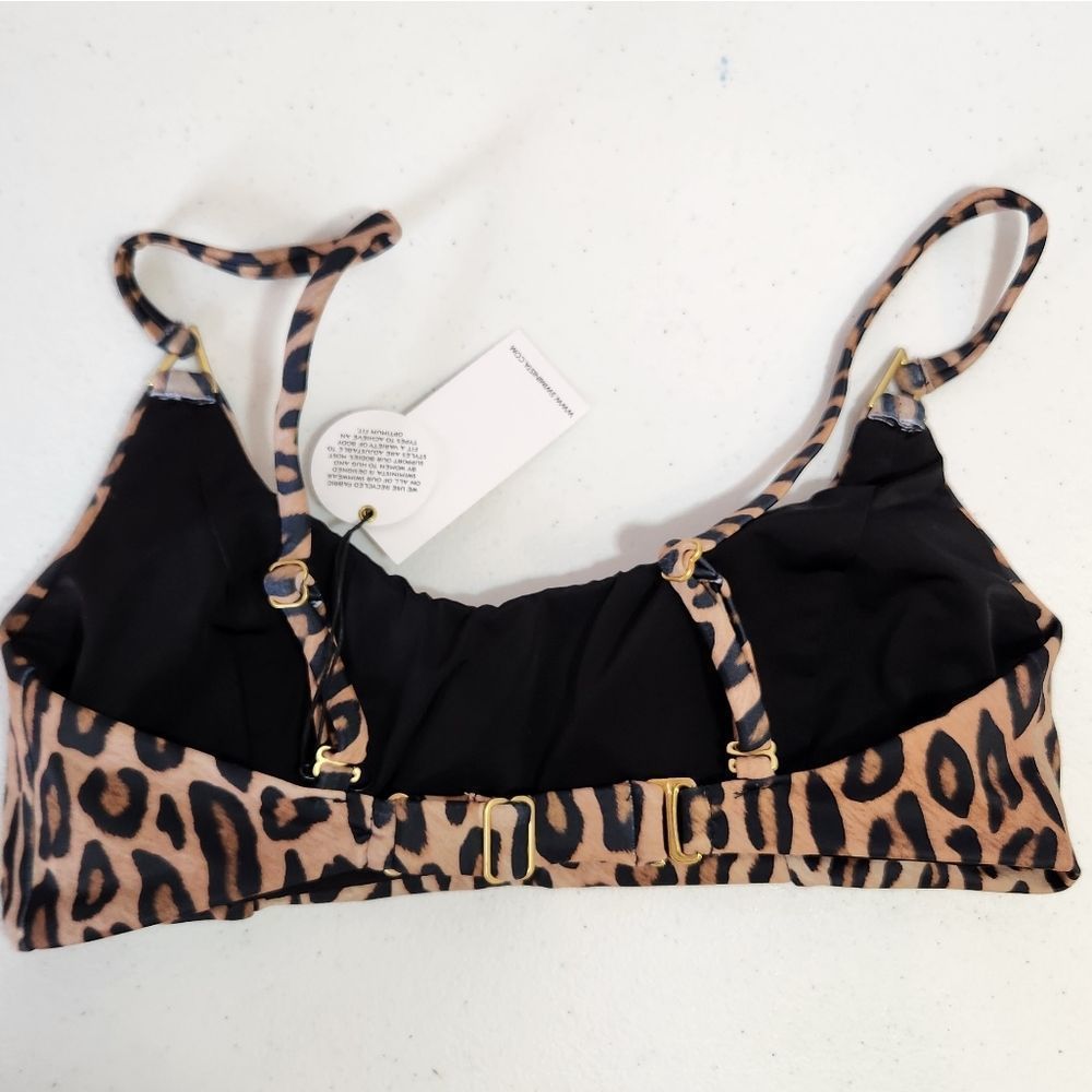 Swiminista leopard play bikini top size small S hook closure adjustable straps - Picture 2 of 4